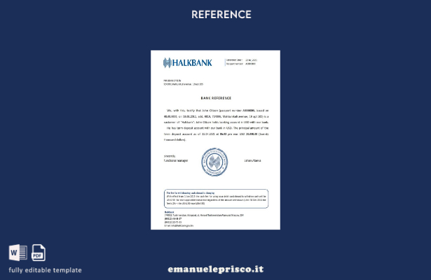 modello di riferimento Halkbank Turkmenistan in stile verificato